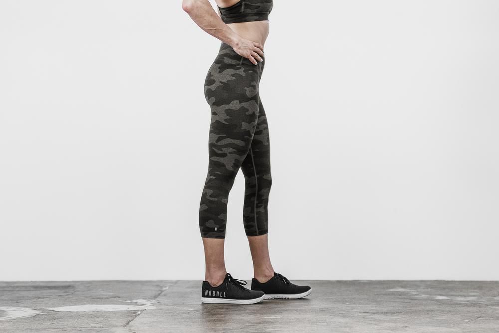 NOBULL Women's High-Rise Crop Tights - Charcoal Camo - Ireland (6051HOLEU)